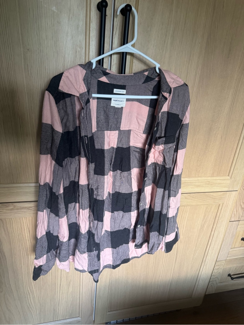 Old navy pink & black plaid Shirt